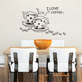 创意个性咖啡馆墙贴 奶茶店餐厅简约时尚贴画 厨房橱柜防水冰箱贴