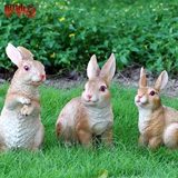 殷迪芳 园林小白兔子仿真动物摆件花园景观家居装饰品庭院工艺品