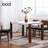 北欧伸缩餐桌现代简约小户型饭桌长方形时尚烤漆餐台简易橡木桌子