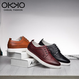 OKKO2016春季新款布洛克雕花男鞋男士休闲皮鞋英伦透气低帮潮鞋子