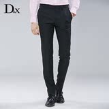 D＆X意大利品牌男士羊毛桑蚕丝混纺正装西装裤 条纹修身结婚西裤