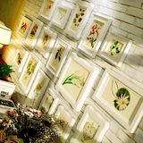 欧式实木照片墙全白相框挂墙客厅沙发背景相片墙组合创意家居装饰
