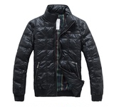 2014冬季男装欧美 PU皮2252款立领短款休闲羽绒服外套