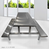 批发不锈钢餐桌椅 连体不锈钢桌椅 食堂不锈钢餐台 学生不锈钢桌