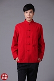 唐装男中国风秋冬长袖外套民族服装汉麻中式上衣M6纯棉长袖