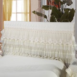 婚庆大红高档床头套白色蕾丝床头罩床头防尘夹棉保护罩靠背套促销