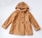 【包邮】MIanMIan家  日本原单品牌  秋冬毛呢中长款连帽口袋外套