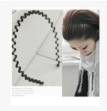 韩版头发饰波浪型发箍男女适用黑色弹簧螺旋铁质头箍女人必备发饰