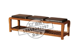 上海定制定做全实木橡木榆木家具床尾凳榆木床尾凳现代中式带皮坐
