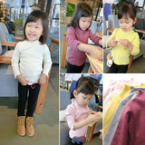 童装2016秋冬韩版女童打底衫长袖半高领加厚纯棉宝宝t恤儿童上衣