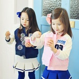 现货韩国童装代购amber春新品女童休闲款棒球服外套