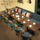 咖啡厅桌椅 咖啡馆甜品店奶茶店西餐厅桌椅组合 布沙发卡座 餐桌