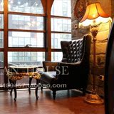 新款欧式老虎椅单人沙发美式法式韩式布艺高靠背卧室酒店书房特价