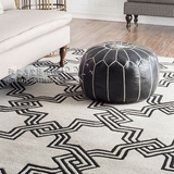 简约现代宜家黑白格子地毯客厅茶几沙发地毯卧室床边样板间地毯