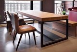 复古实木餐桌椅组合简约铁艺家用书桌宜家办公桌工作台会议桌茶几