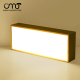 现代简约LED实木吸顶灯 几何创意长方形组合大气客厅卧室灯饰灯具