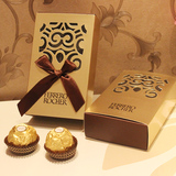 热卖新款费列罗巧克力专属意式浪漫蝴蝶结个性喜糖盒子2粒6粒装