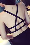 2015夏季欧美吊带有胸垫 后背交叉内衣抹胸背心女带胸垫