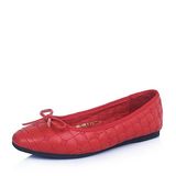 Belle/百丽2016春季红色羊皮休闲平跟浅口女单鞋688-8AQ6
