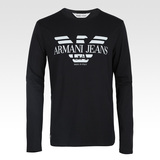 香港发货正品ARMANI JEANS阿玛尼男装长袖T恤意大利产印花老鹰T恤