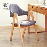 泽凡诺 实木椅子 餐椅休闲椅咖啡椅电脑椅北欧创意布艺榉木椅