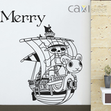 海贼王MERRY海盗船黄金梅里号路飞玻璃贴动漫卡通卧室寝室墙贴纸