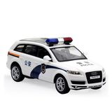 双鹰方向盘遥控车奥迪Q7警车越野车仿真汽车模型可充电儿童玩具车