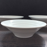 纯白陶瓷沙拉碗异形碗创意圆形碗 喇叭面碗汤碗 饭店酒店餐具批发