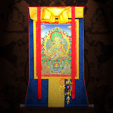 藏传阁 藏传佛教唐卡画莲花生大士像织锦绣莲师画像藏族宗教用品