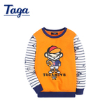 TAGA童装男童秋季套头上衣2016新款中大童时尚运动卫衣长袖T恤潮