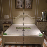 美式乡村开放漆高箱床 全纯实木单人床 白橡木1.8米双人床M02