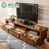 林氏木业美式乡村房间电视柜子小户型吊柜组合客厅成套家具BN1M