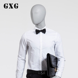 特惠GXG男装新款长袖衬衣男士时尚修身绅士商务白色衬衫#33103602