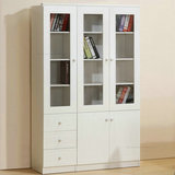 韩式书柜现代简约白色书柜实木储物柜子欧式烤漆柜宜家书房