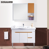 ssww浪鲸卫浴现代简约一体陶瓷盆浴室柜组合装加宽洗漱台BF-6102