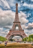 法国巴黎埃菲尔铁塔 怀旧复古 世界著名风景海报装饰画可来图定7B