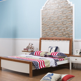 实木床 松木床 儿童床1.2米 1.35米 地中海白色床 韩式公主双人床