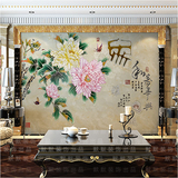 卧室中式国画牡丹花客厅大型壁画墙纸壁纸 家和万事兴吉祥图FQ173