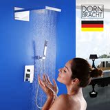 德国当代暗装花洒套装方形智能恒温全铜飞雨天幕瀑布式入墙大淋浴
