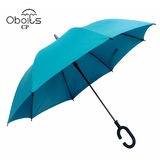Obolts C型伞头直柄雨伞长柄 男女晴雨两用伞免持式 纯色两人大伞