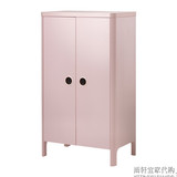 正品宜家代购布松纳儿童衣柜2门淡粉红色蓝色柜子