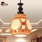 现代中式客厅餐厅吊灯具景德镇陶瓷灯罩玄关门厅楼道吊灯五彩瓷灯