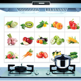 水果蔬菜图案 防油贴 厨房耐高温铝箔免清洗 可移除墙贴贴纸 包邮