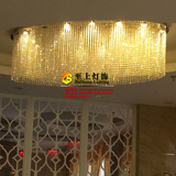 椭圆形水晶灯餐厅灯现代客厅灯吸顶灯定制酒店工程灯具会所吊灯饰