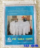 包邮PVC塑料防水圆桌布白色田园蕾丝茶几垫180餐桌立体台布
