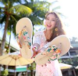 2016夏季度假新款韩版软面皮休闲人字拖中跟厚底夹脚凉拖鞋沙滩