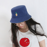 [转卖]2015TYAKASHA塔卡沙水果系列双面两用深蓝刺绣菠萝数码印