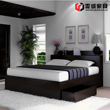 韩式日式板式床实木床颗粒板榻榻米 1.5米1.8米 现代简约双人床
