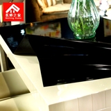 水晶板台布定制黑色系磨砂PVC 防水免洗 软质玻璃餐桌垫茶几桌布