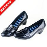韩版短筒雨鞋女士坡跟单鞋低帮浅口水鞋坡跟雨靴防滑胶鞋防水套鞋